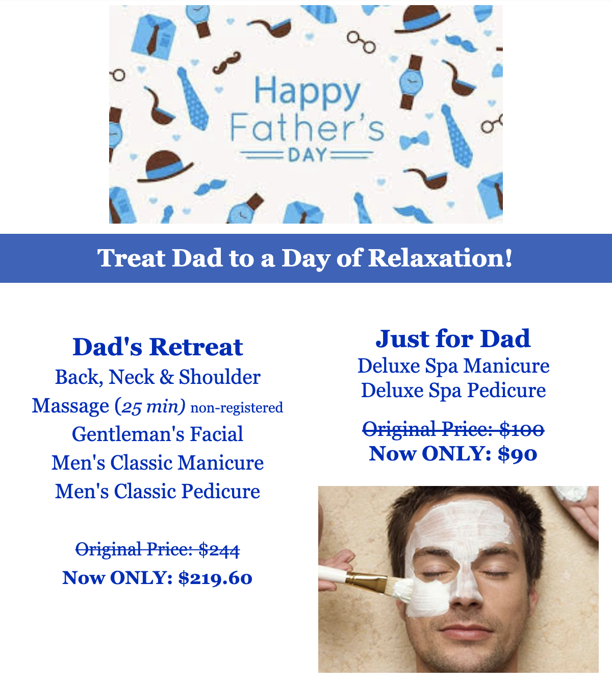 Special Packages for Father's Day!
